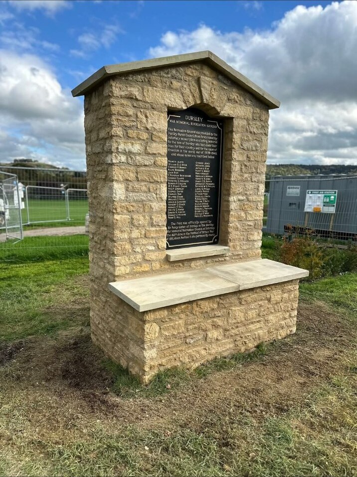 Completed stone memorial built by Viney Matthews Construction