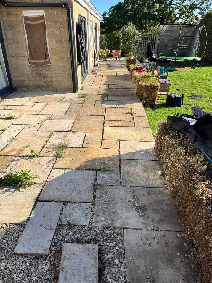 Original rear paving before work