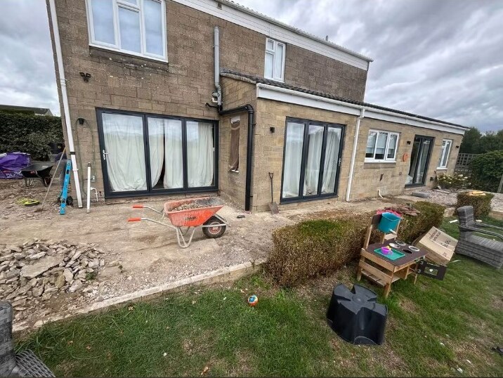 Old paving removed and ground prepared